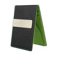 Nouveau mode hommes argent Clip simili cuir mince portefeuille ID carte bancaire titulaire Cash Clip