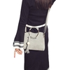 Nouveau sac femmes sac à main PU anneau métallique poignée en cuir Tassel Tote Sac bandoulière noir / gris / rose