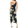 Nouveau Sexy Femmes Bracelet Jumpsuit imprimé floral encolure en V Backless Belted jambe large Boho Salopette barboteuses Bleu