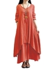 Nouvelle mode féminine décontractée robe lâche solide à manches longues Boho longue robe maxi