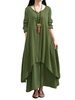 Nouvelle mode féminine décontractée robe lâche solide à manches longues Boho longue robe maxi
