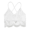 Nouvelles femmes Sexy Crop Top au Crochet dentelle V profond cou Spaghetti sangle réservoir Backless Camisole Bralette noir/blanc