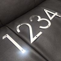 Numéro de maison 5 pouces Numéro de maison durable en acier inoxydable 1 Un numéro extérieur moderne 3D résistant aux intempéries pour la boîte aux lettres de cour de porte à la maison