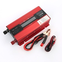 Onduleur de voiture 1200W 12V à 110V AC Convertisseur solaire LCD Onduleur sinuso dal modifié numérique avec prises AC Port de charge USB Interrupteur marche-arrêt pour panneau solaire de voiture RV