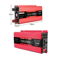 Onduleur de voiture 500W 12V à 110V AC Convertisseur solaire LCD Onduleur sinuso dal modifié numérique avec prises AC Port de charge USB Interrupteur marche-arrêt pour panneau solaire de voiture RV