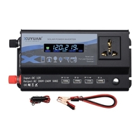 Onduleur de voiture intelligent 4 ports de sortie USB Convertisseur sinuso dal modifié avec écran LCD