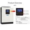 Onduleur solaire 2400W 3KVA 24V 220V pour système solaire domestique SineWave PWM Contrôleur de recharge de batterie