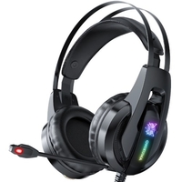 ONIKUMA K16 Casque filaire avec microphone Casques de jeu LED RGB Lights Écouteurs antibruit RGB Light