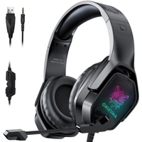 ONIKUMA X4 casque de jeu filaire casque de jeu intra-auriculaire stéréo avec micro de réduction du bruit lumières rvb pour ordinateur PC Gamer