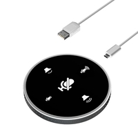 Ordinateur de bureau USB Haut-parleur de conférence Microphone Haut-parleur intégré Ordinateur PC omnidirectionnel 360 ° Micro à condensateur avec fonction de mise en sourdine Réglage du volume Plug & Play Compatible avec Windows Mac pour PC Ord