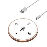 Ordinateur de bureau USB Haut-parleur de conférence Microphone Haut-parleur intégré Ordinateur PC omnidirectionnel 360 ° Micro à condensateur avec fonction de mise en sourdine Réglage du volume Plug & Play Compatible avec Windows Mac pour PC Ord