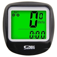 Ordinateur de vélo filaire écran LCD multifonctionnel ordinateur de vélo compteur de vitesse de vélo de montagne avec température de rétroéclairage vert