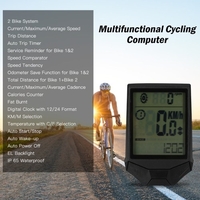 Ordinateur de vélo sans fil Ordinateur de vélo Cadence Ordinateur de vélo multifonctionnel étanche à la pluie avec rétro-éclairage LCD