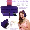 Oreille de chat LED casque sans fil RGB lumières 3 couleurs annulation du bruit BT 5.0 écouteur pliable carte TF / radio prise 3, 5 mm bleu + gris