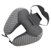 Oreiller 2 en 1 en forme de U avec Patch Avion Oreiller pour le cou Masque pour les yeux Support de tête souple pour dormir Vol Voiture Maison Voyage Bureau