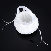 Oreiller romantique pour mariage en satin doux 3D Rose + Mariage en satin 3D Rose Flower Basket
