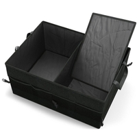 Organisateur de coffre de voiture boîte de rangement pliable multi-compartiments organisateur de voiture avec poche latérale pour voiture camion SUV