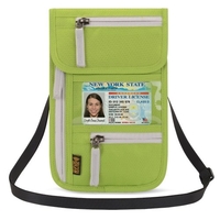 Organisateur de documents de titulaire de passeport de cachette de portefeuille de poche de cou de voyage d