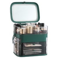 Organisateur de maquillage Boîte de rangement pour cosmétiques résistant à la poussière et à l