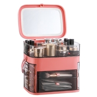 Organisateur de maquillage Boîte de rangement pour cosmétiques résistant à la poussière et à l