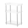 Organisateur de stockage en plastique transparent à 3 niveaux Support de support de stockage de maquillage à 3 couches