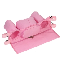 Organisateur universel de poussette de bébé Sac de rangement de bouteille de couche-culotte Porte-boissons avec ruban magique réglable noir