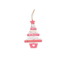 Ornements de Noël en bois Arbre de Noël Étiquettes suspendues Pendentif Embellissements Artisanat Décor Style 3