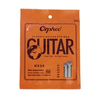 Orphee NX35 Nylon Classical Guitar Strings Full Set de remplacement (de 0, 028 à 0, 045) Nylon de base Argent Jacketed Fil Hard Tension