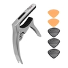 Orphee Q5 Capo de guitare multifonction 3 en 1 + 5 médiators en plastique en forme de triangle