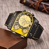 OULM Hommes Trois Fuseaux Horloges En Cuir Quartz Montre Cool Big Dial Montres Analogiques