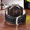 OULM Hommes Trois Fuseaux Horloges En Cuir Quartz Montre Cool Big Dial Montres Analogiques
