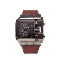 OULM luxe montre à quartz hommes cadran carré en cuir bande montres masculines Antique montre-bracelet