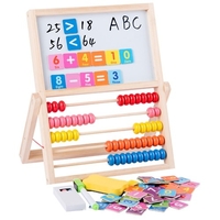 Outil de boulier en bois multifonctionnel avec planche à dessin double face Puzzle de sept pièces