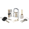 Outil de Kit de cueillette de serrure 15pcs avec trois serrures de cadenas de formation de pratique transparente pour les débutants de serrurier et les professionnels