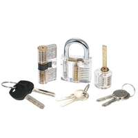 Outil de Kit de cueillette de serrure 15pcs avec trois serrures de cadenas de formation de pratique transparente pour les débutants de serrurier et les professionnels