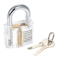 Outil de Kit de cueillette de serrure de 15pcs avec la serrure transparente de cadenas d
