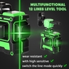 Outil de niveau laser multifonctionnel 3D 12 lignes lignes horizontales verticales avec fonction d
