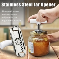 Ouvre-bocal en acier inoxydable Ouvre-bouteille Gadget de cuisine utile Dissolvant de couvercle tenace pour les mains faibles des personnes âgées