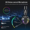 OVLENG GT68 Casque filaire Écouteur monté sur la tête Interface USB 3, 5 mm LED RVB Lumière Ordinateur de jeu Stéréo Route Gaming Casque filaire avec microphone pointant à 95 °