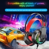 OVLENG GT68 Casque filaire Écouteur monté sur la tête Interface USB 3, 5 mm LED RVB Lumière Ordinateur de jeu Stéréo Route Gaming Casque filaire avec microphone pointant à 95 °