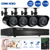 OWSOO 4CH Channel Full 960H / D1 800TVL Surveillance CCTV Système de sécurité DVR HD P2P Cloud Network Enregistreur vidéo numérique + 1TB Disque dur + 4 * Caméra balle infrarouge extérieure / intérieure + 4 * 60ft Support de câble IR-CUT Night Vi
