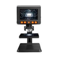 P110 Microscope numérique à grand écran de 4, 3 pouces 1080P 1000X Grossissement optique Microscope portable Écran à 180 ° Support relevable rotatif Microscope électronique Modes photo vidéo avec 8 lumières LED