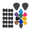 Pagaies de guitare et autocollant antidérapant et ensemble de support de pics de guitare 10pcs pics de guitare et 10pcs autocollants antidérapants et 2pcs EVA support de bâton