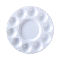 Palette en plastique blanc plateau de peinture de forme ronde pour tenir et mélanger les couleurs pour aquarelle acrylique huile artisanale bricolage Art peinture