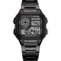 PANARS Montre de sport numérique pour homme Mode double heure Montres d