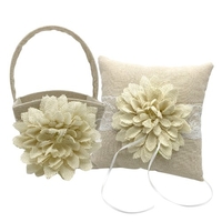 Panier de fleurs + oreiller de porteur de bague de mariage