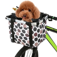 Panier de vélo pliable fleur imprimé petit animal de compagnie chat chien sac de transport détachable guidon de vélo panier avant vélo sac avant sac à main