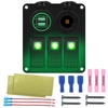 Panneau de commutateur à bascule de bateau marin étanche à 3 gangs avec rétro-éclairage LED bleu / rouge / vert 4.8V double chargeur USB + base d
