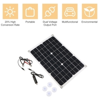 Panneau solaire à double sortie 50W CC 5V / 18V avec 2 ports USB et régulateur de charge solaire pour régulateur de charge solaire IP65 12V / 24V de la charge de voiture