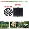Panneau solaire en silicium monocristallin de 100 W Film solaire 18V Ventilateur à énergie solaire de 10 pouces Mini-refroidissement Ventilateur d